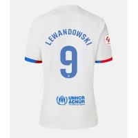 Camisa de Futebol Barcelona Robert Lewandowski #9 Equipamento Secundário Mulheres 2023-24 Manga Curta